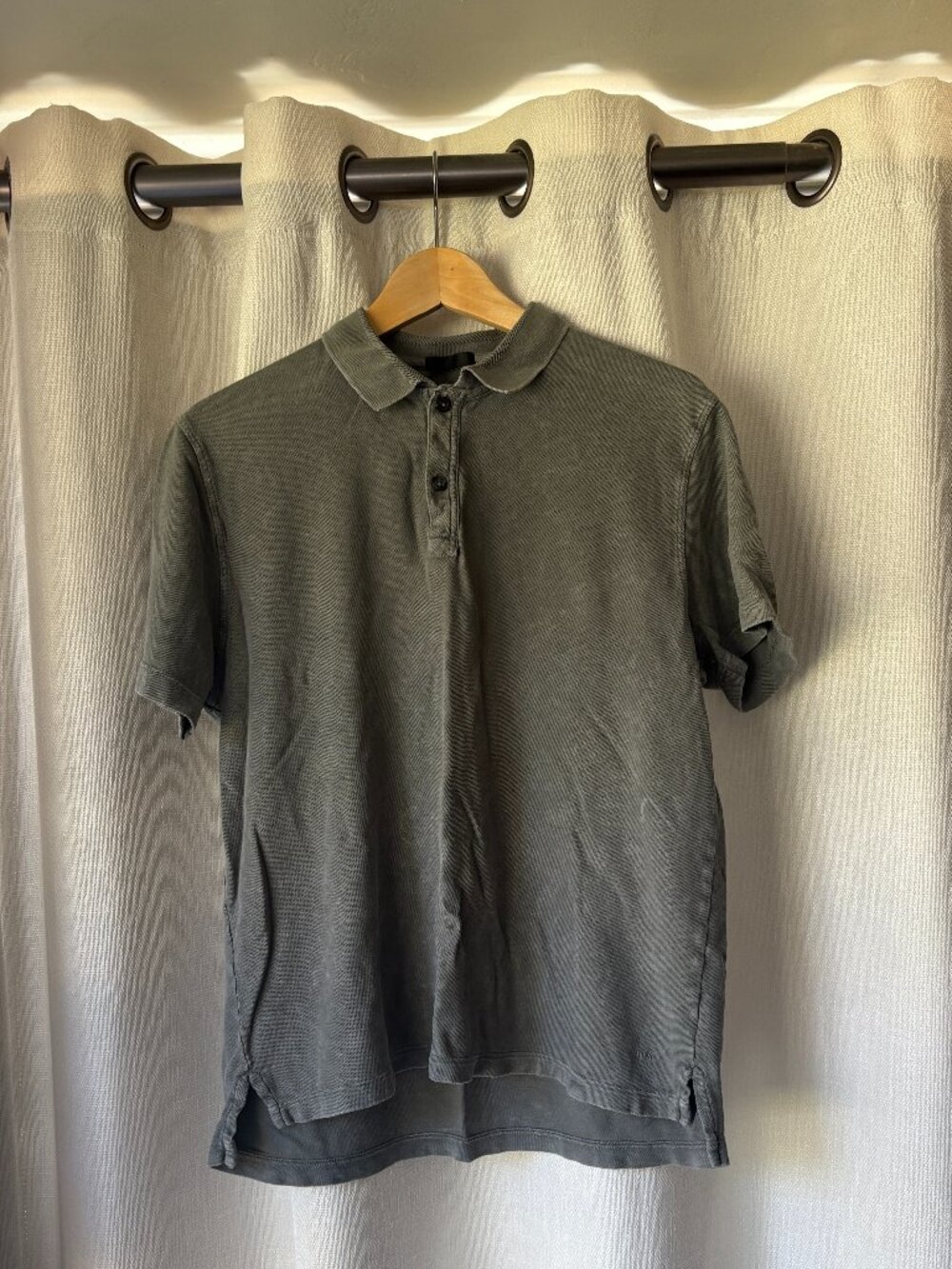 ATM Anthony Thomas Melillo // Mineral Wash Pique Regular Fit Polo Slate